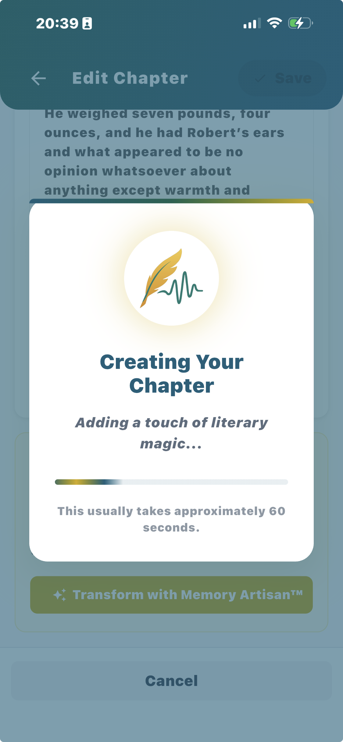 LifeScribe AI creating your chapter in real time